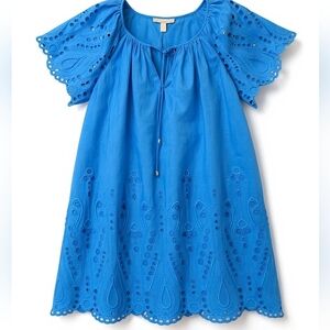 Michael Kors Blue Eyelet  Casual Dress Size Small